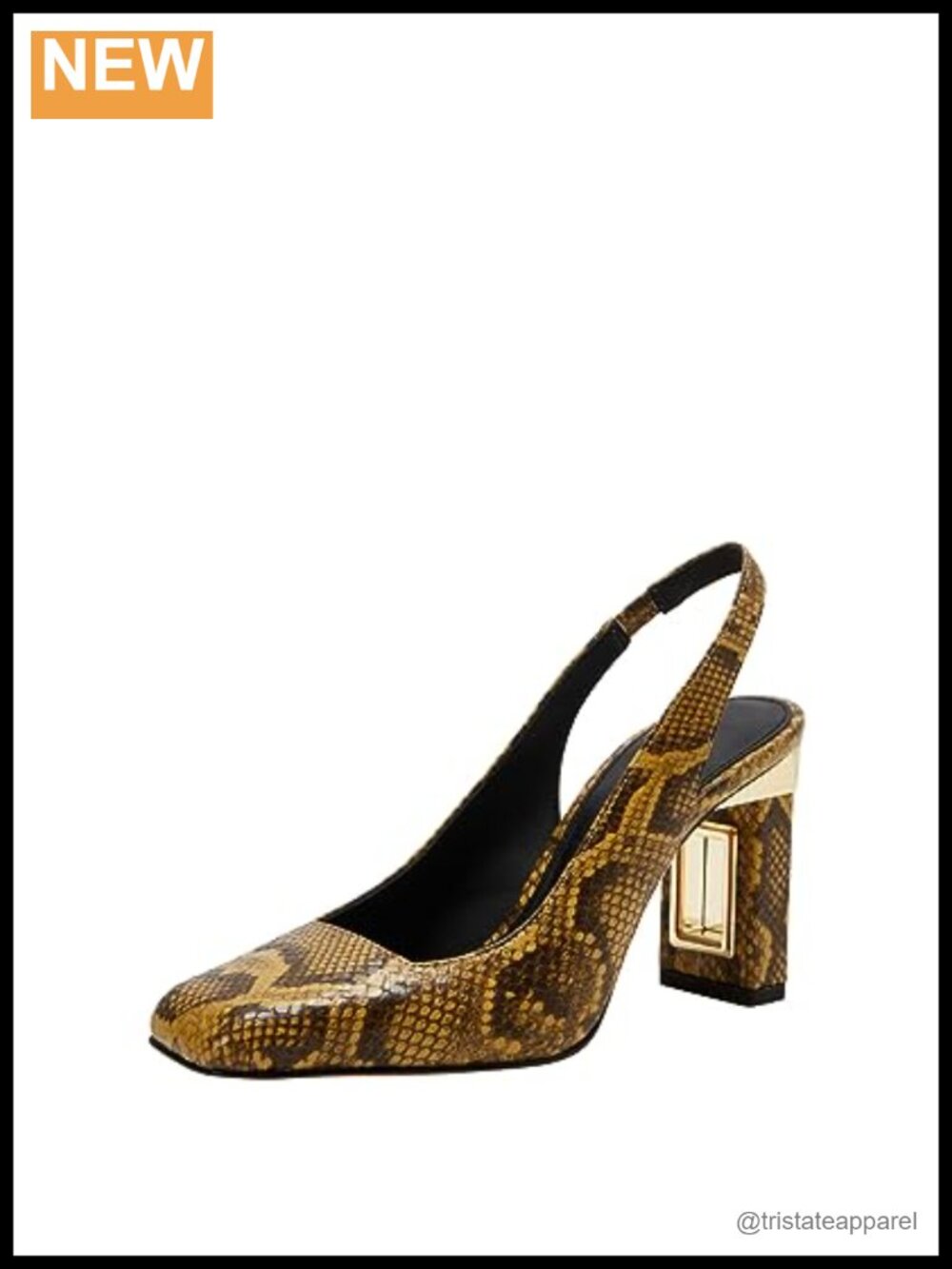 The Hollow Heel Sling Back Pump Square Toe Sculpted Heel Pull-On